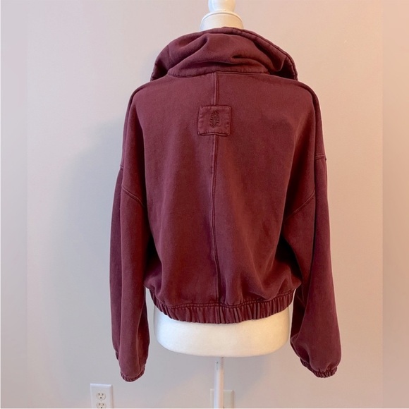 Free People Movement Maroon Cropped Post-Workout Jacket - Picture 6 of 6